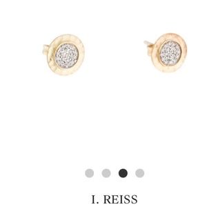 I. Reiss 14k yellow gold made in Israel pave Diamond earrings